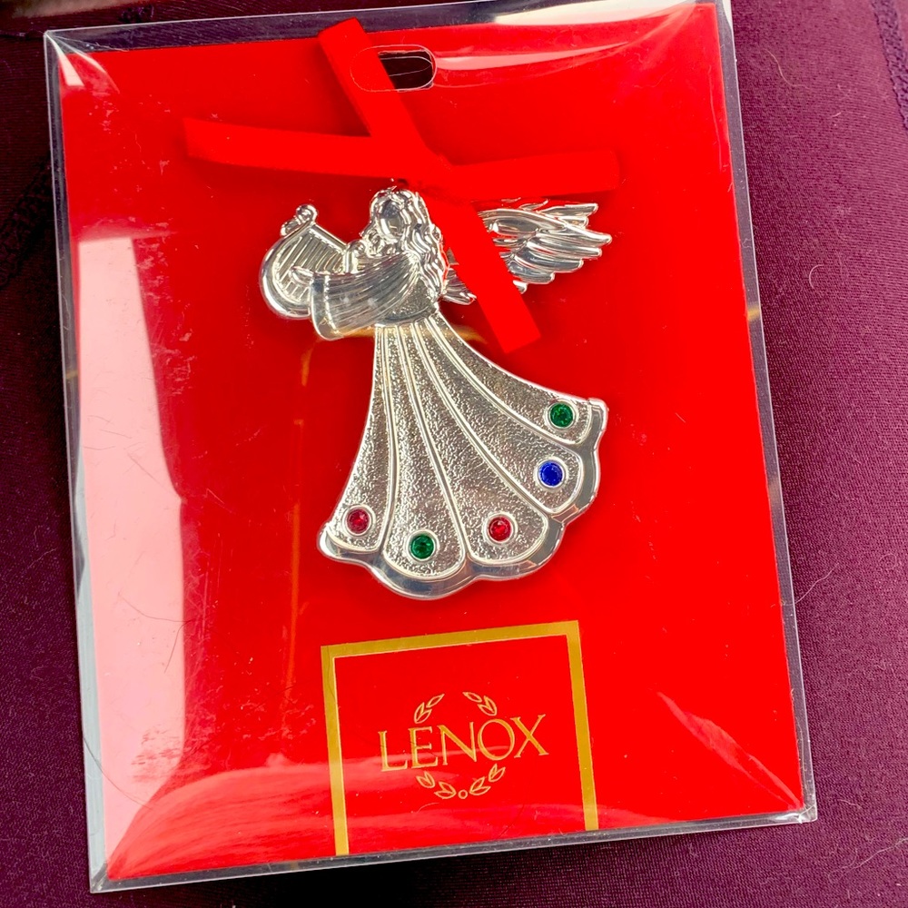 Lenox silver angel ornament